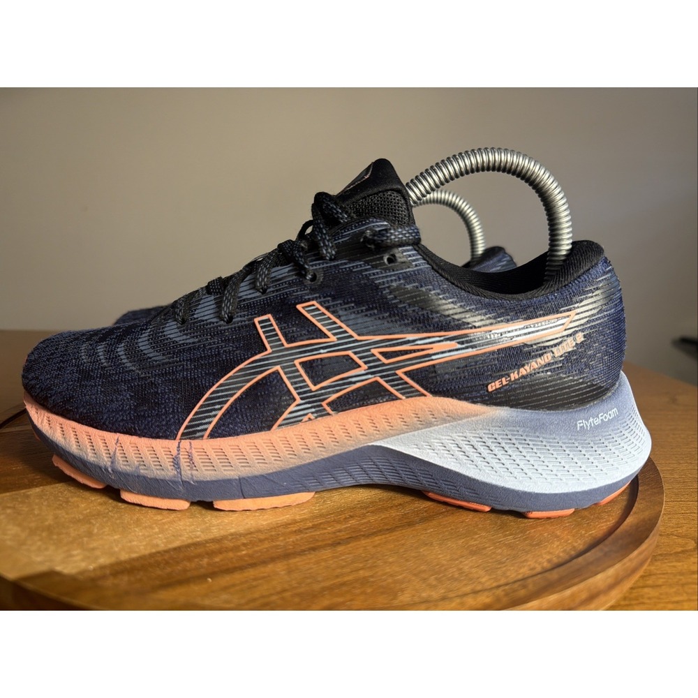 Asics Gel Kayano Lite 2 1012B071 Navy Coral Running Shoes Womens 7.5